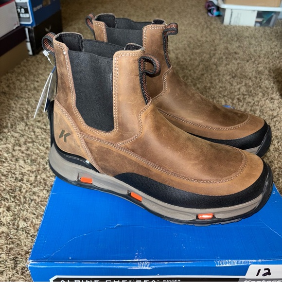 Korkers Men's Alpine Chelsea Outdoor Boots with TrailTrac Sole Brown Size 10.5 - Picture 1 of 7
